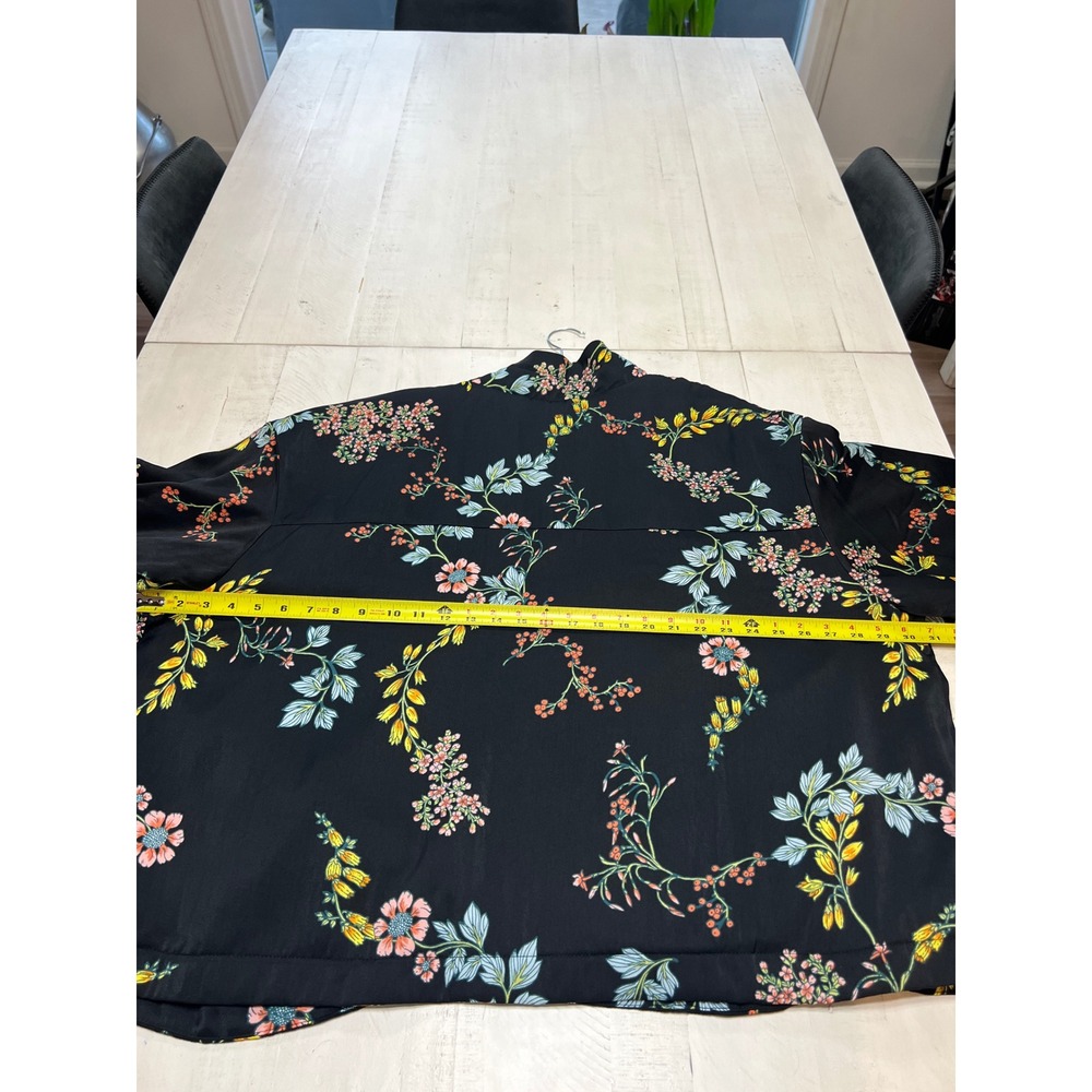 NWT Who What Wear Floral Kimono Jacket Black Satin Finish Plus Size 3X - Picture 6 of 11